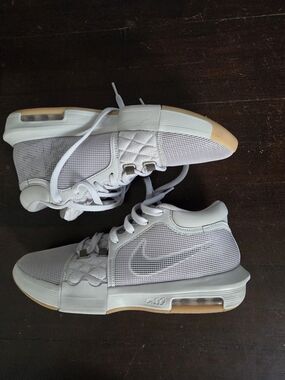 Nike Lebron Witness White and Gum-Trim Athletic Sneakers